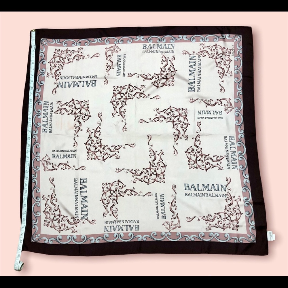 Balmain Paris 100% silk scarf